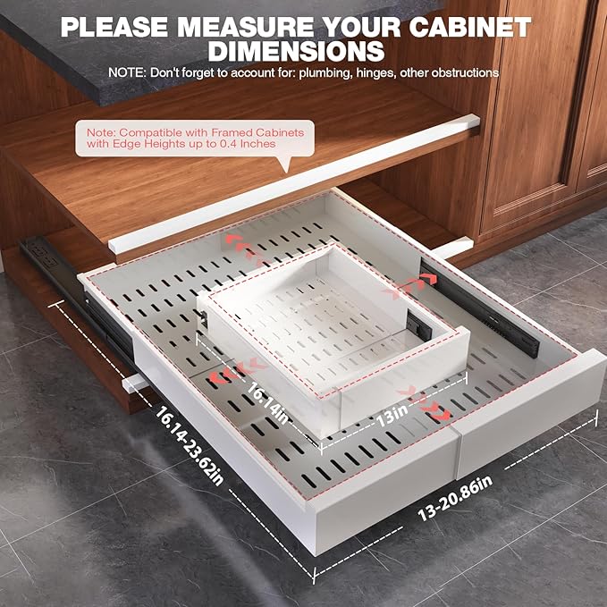 Seinloes 4 Pack Pull Out Cabinet Organizer Expandable Width and Depth, Slide - Image 5
