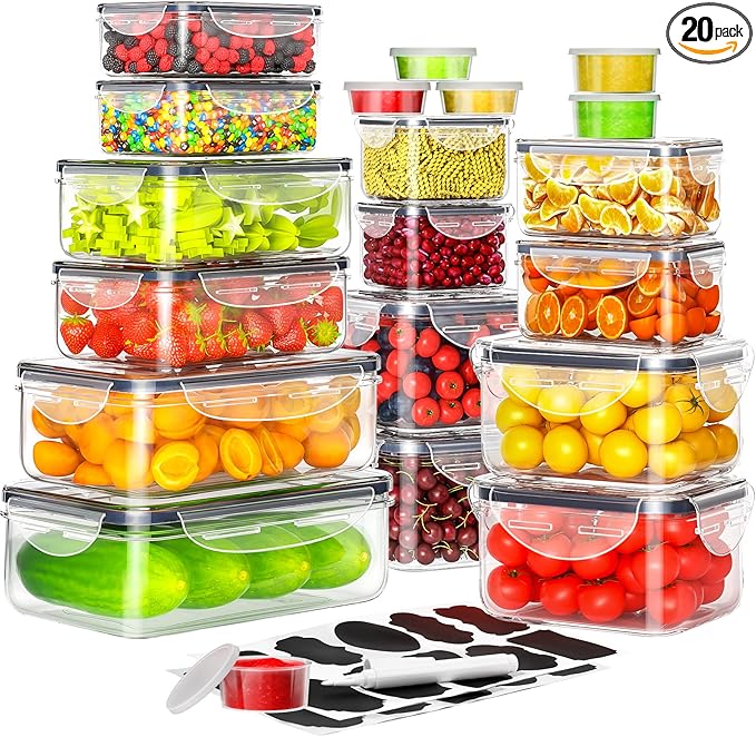40 PCS Food Storage Containers by PONYCROSSINGTHERIVER