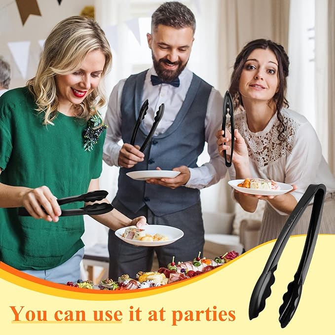 Tessco for you 80 Pcs Plastic Tongs for Serving Bulk, 9 Inch Plastic Disposable - Image 6