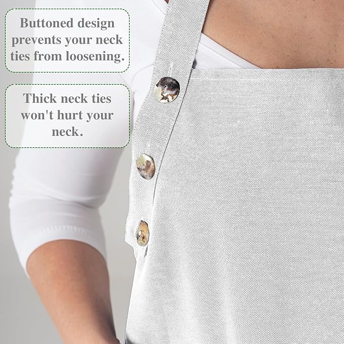 TOSHE Kitchen Apron Waterdrop Resistant Cotton Apron - Image 8