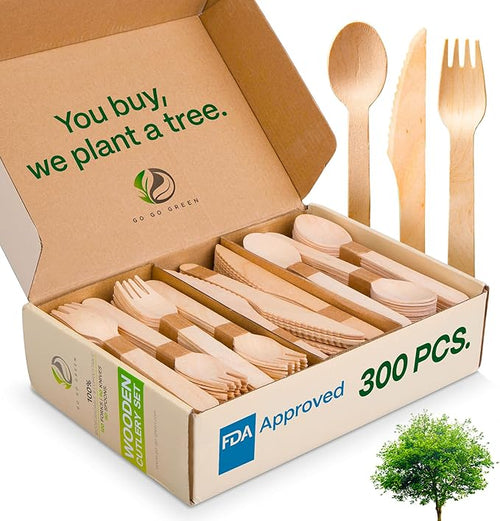 100% Compostable Cutlery Set by GO+GO+GREEN