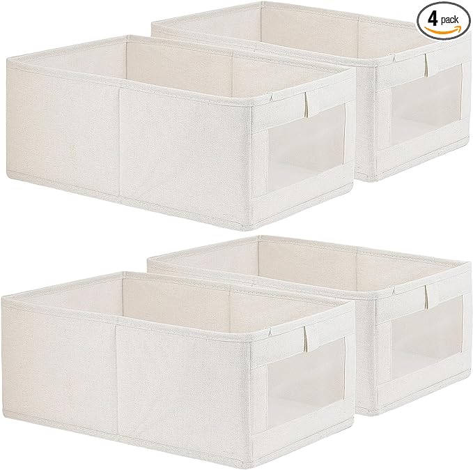 Fordonral 4 Pack Linen Storage Bins, Storage Containers by Fordonral