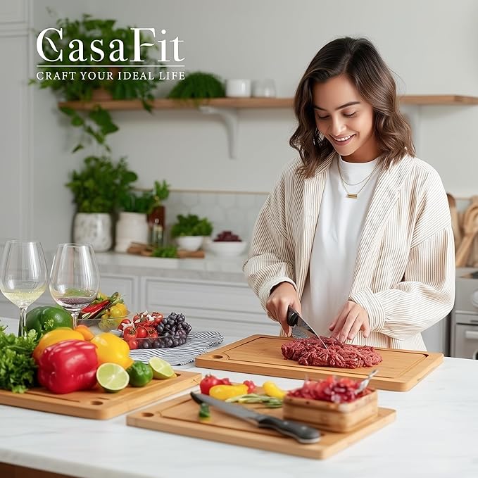 3-Piece Organic Bamboo Cutting Board Set - Image 9