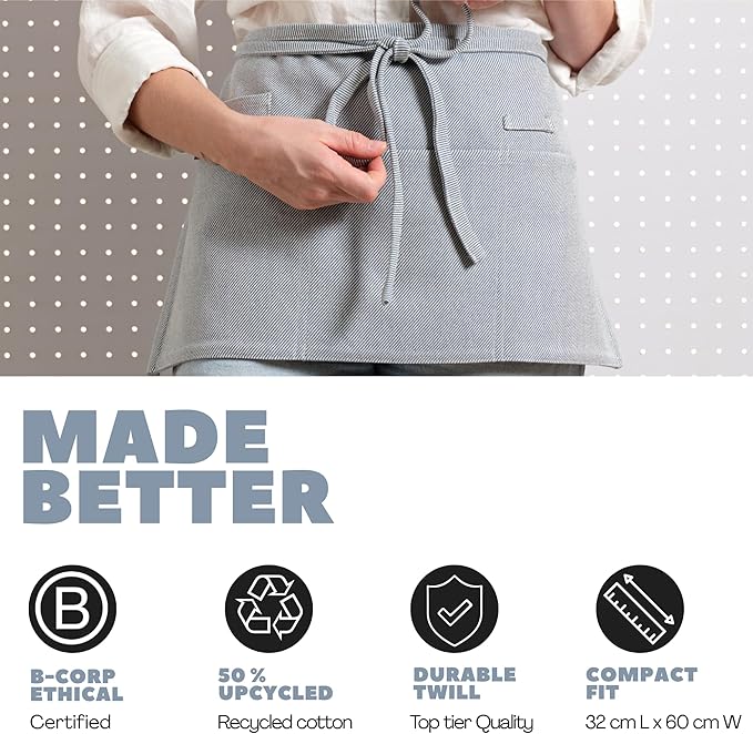 MEEMA Chef Waist Apron Cotton Fabric |Washable & Breathable Waitress & Server - Image 6