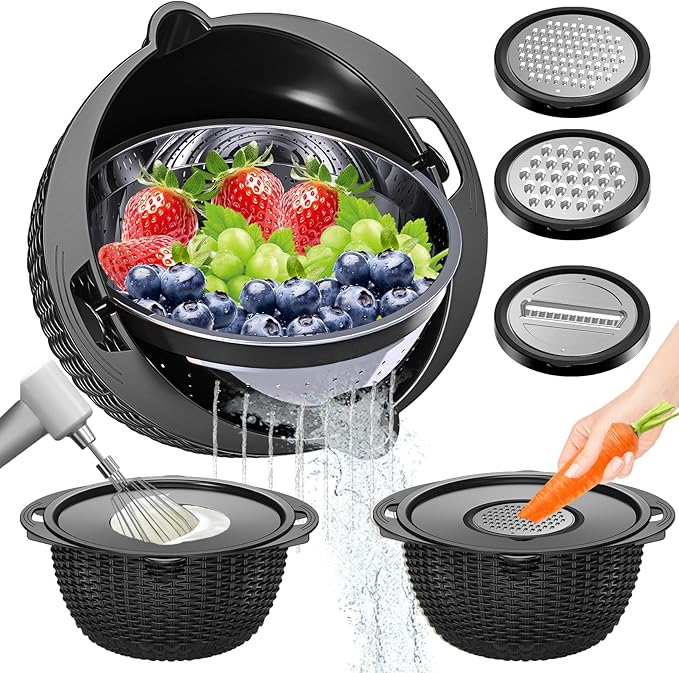 4-1 Colander with Bowl Set by UTTKOJ