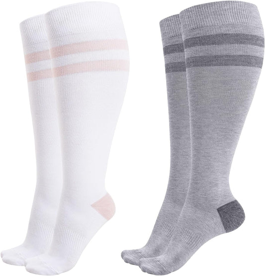 Momcozy Compression Socks for Women Wide Calf, 15-20mmHg Knee High Support Socks for Pregnancy, Nurses, Travel, Flying