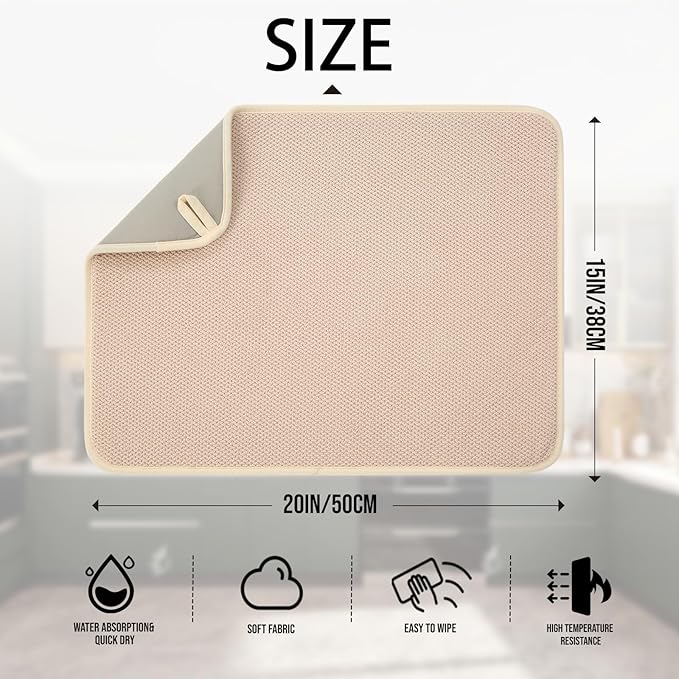 2 Pack Microfiber Dish Drying Mat - Image 2