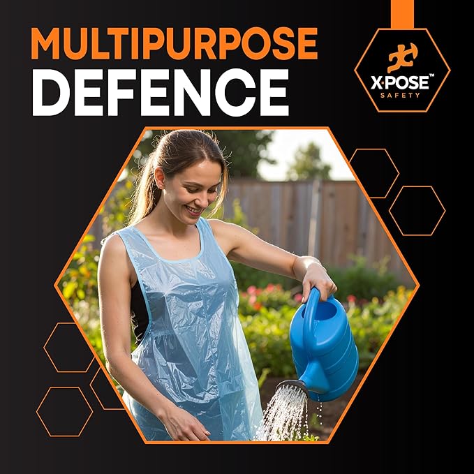 Xpose Safety 300 Blue Plastic Disposable Aprons - Image 5