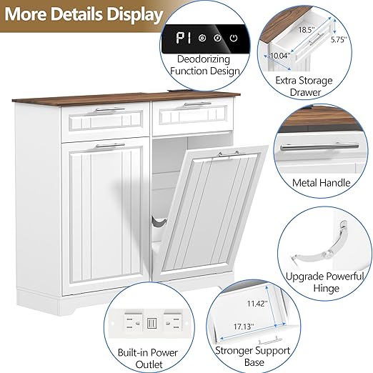 Double 10 Gallon Tilt Out Trash Can Cabinet - Image 5