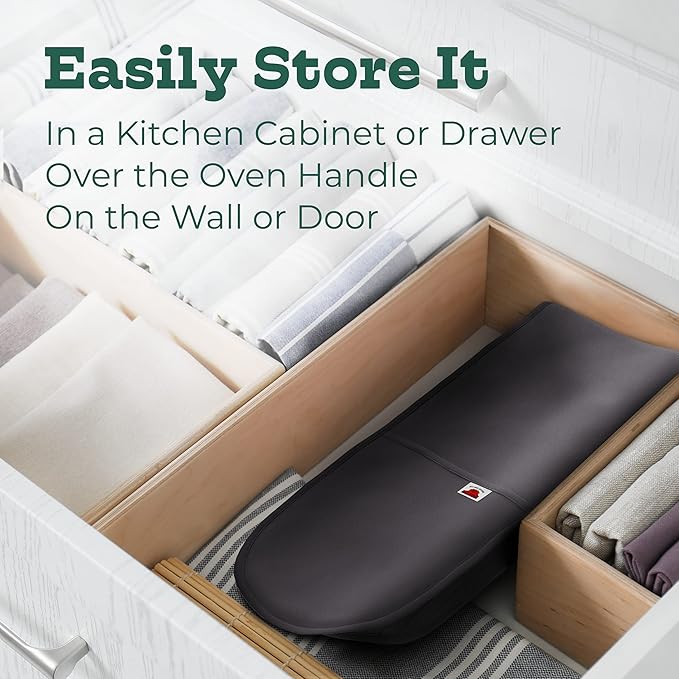 Grey Double Oven Mitt Kitchen Protection - Image 8