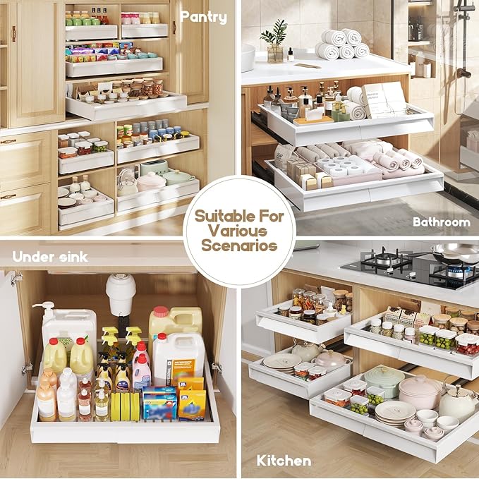 Seinloes 2 Pack Pull Out Cabinet Organizer - Image 7