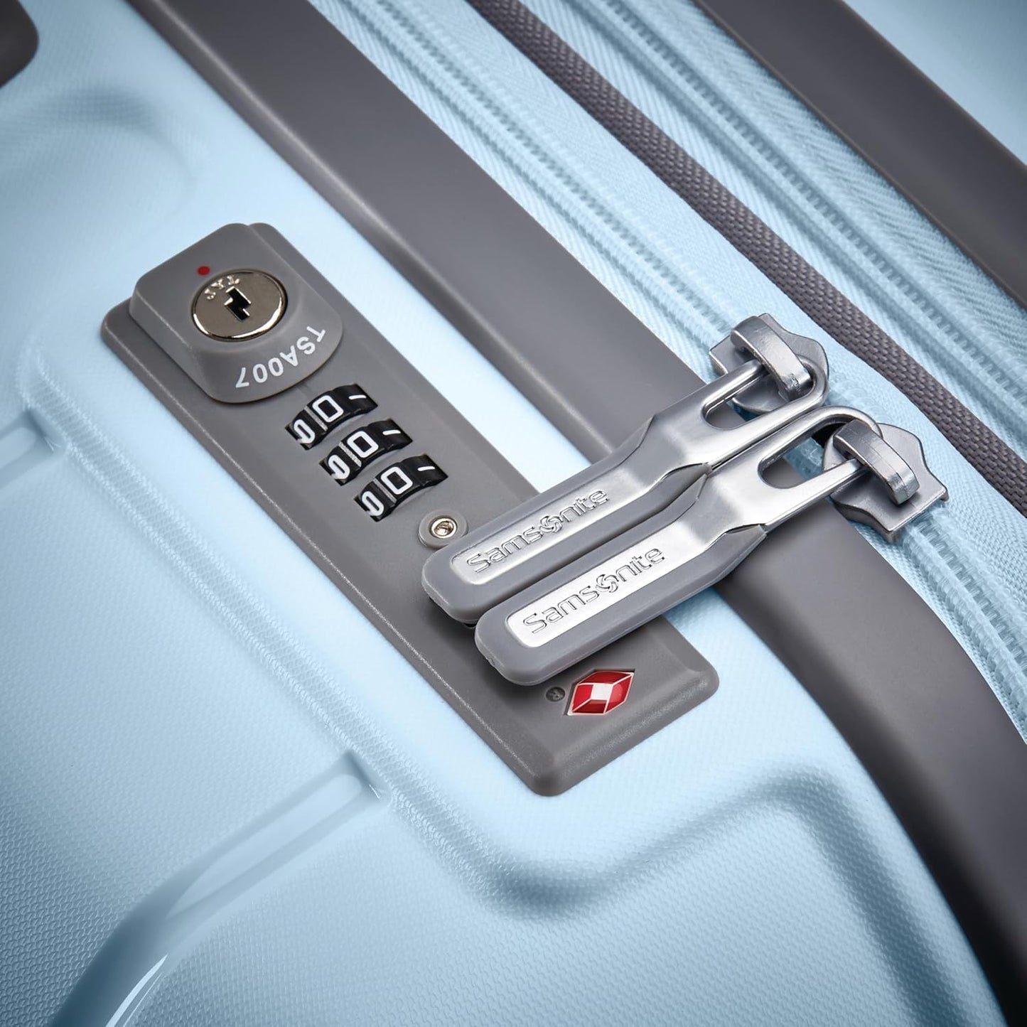 Samsonite Freeform Large Checked Luggage with Dual 360° Spinner Wheels - TSA Lock, Airline-Approved - Lightweight Durable Polypropylene Expandable Hardshell - Sky Blue