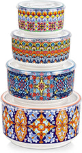 vancasso Serving Bowls with Lids Set of 4, Ceramic Nesting Mixing Bowls by vancasso