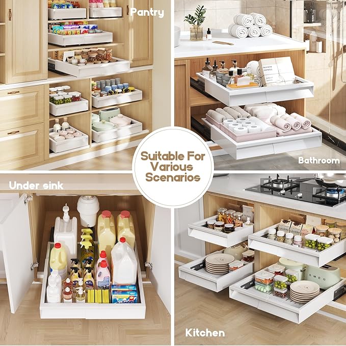 Seinloes 2 Pack Pull Out Cabinet Organizer - Image 8