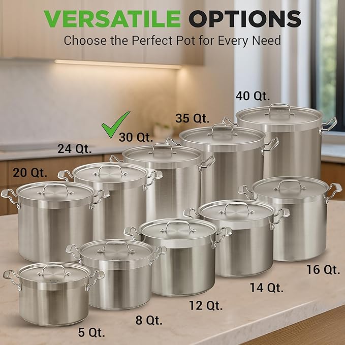 Nutrichef Stainless Steel Cookware Stockpot, 30 Quart Heavy Duty Induction Soup - Image 3