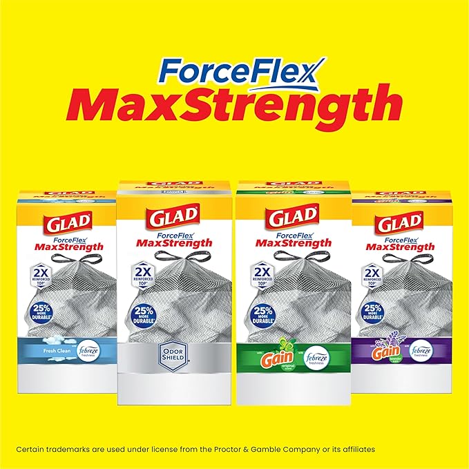 Glad ForceFlex MaxStrength Kitchen Trash Bags, 20 Gal, Fresh Clean Febreze - Image 11