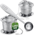 Tea Infuser Set of 2 with Tea Scoop & Drip Trays by ApaceLiving