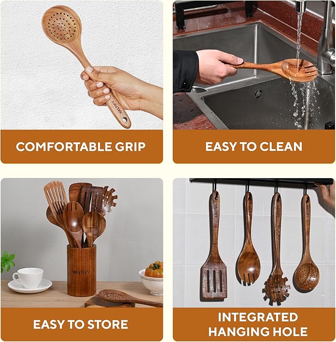 Kitchen Utensil Set | 17-Piece Wooden Cooking Utensils - Image 6