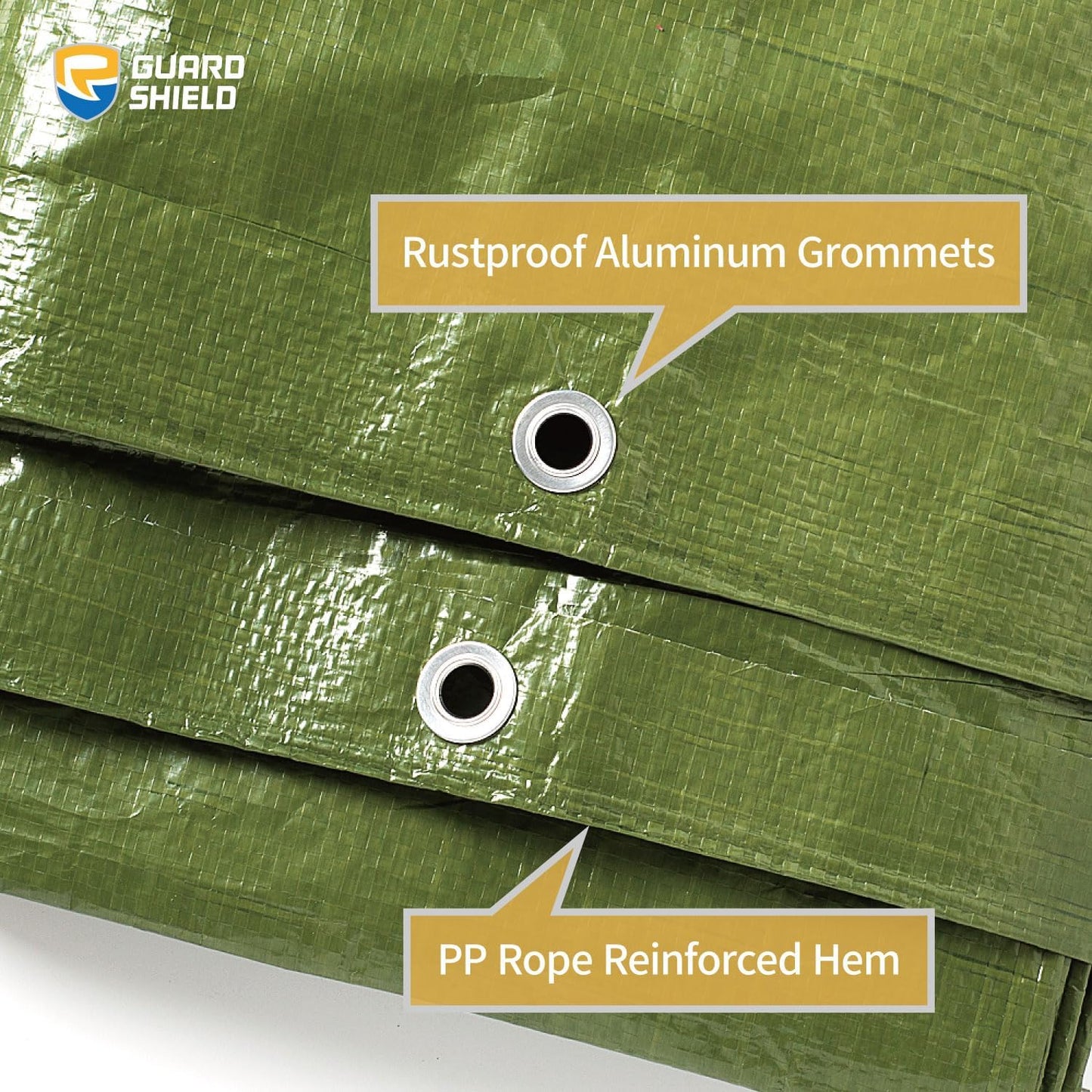 GUARD SHIELD Tarp Green 9x9 Feet Multi Purpose Waterproof Poly Tarp Cover 5mil (2-Pack)