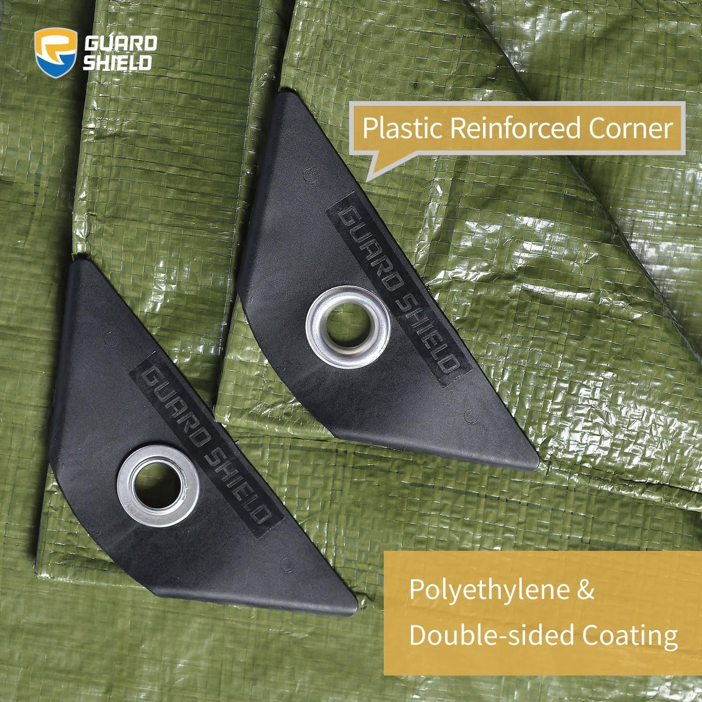 GUARD SHIELD Tarp Green 9x9 Feet Multi Purpose Waterproof Poly Tarp Cover 5mil (2-Pack)
