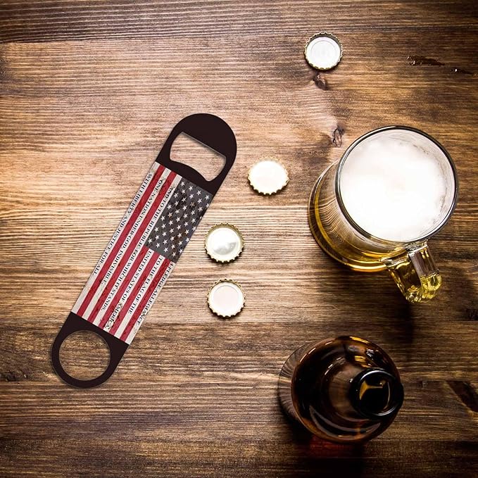 Usa Flag Stainless Steel Bottle Opener Pledge of Allegiance Written on A - Image 6