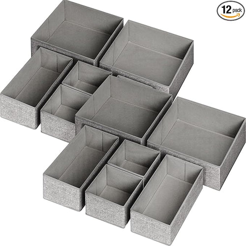 12 Pack Drawer Organizers for Clothing, Foldable Clothes Storage Box Closet by Criusia