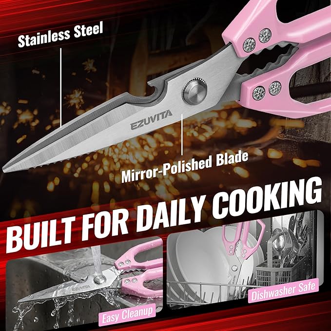 2PC 5-in-1 Multifunctional Heavy-Duty Korean Kitchen Scissors Set, All Purpose - Image 3