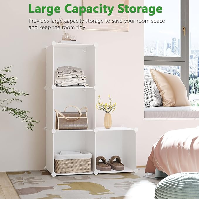 C&AHOME Cube Storage Organizer, 4-Cube Shelves Units, Closet Cabinet, DIY - Image 4