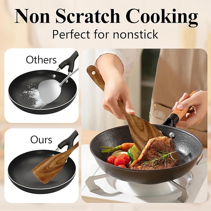Wooden Spatula, Heat Resistant Cooking Wood Spatulas Spurtles - Image 4