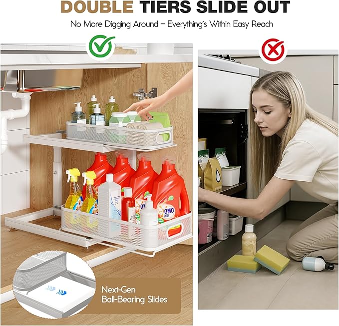 2-Pack Under Sink Storage Organizer - Image 3
