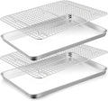 TeamFar Cookies Sheet with Rack, Non-Toxic & Heavy Duty, Dishwasher Safe by TeamFar