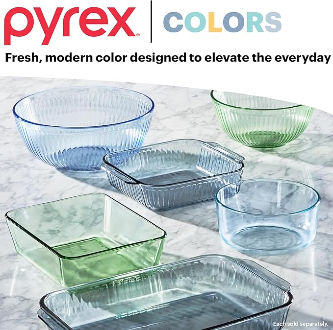 Pyrex Colors Tinted 3-PC, Unlidded Small/Medium/Large Glass Mixing Bowls - Image 5