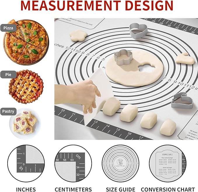 Silicone Baking Mat with Measurement, Non Stick Siliocne Pastrty Mat - Image 5