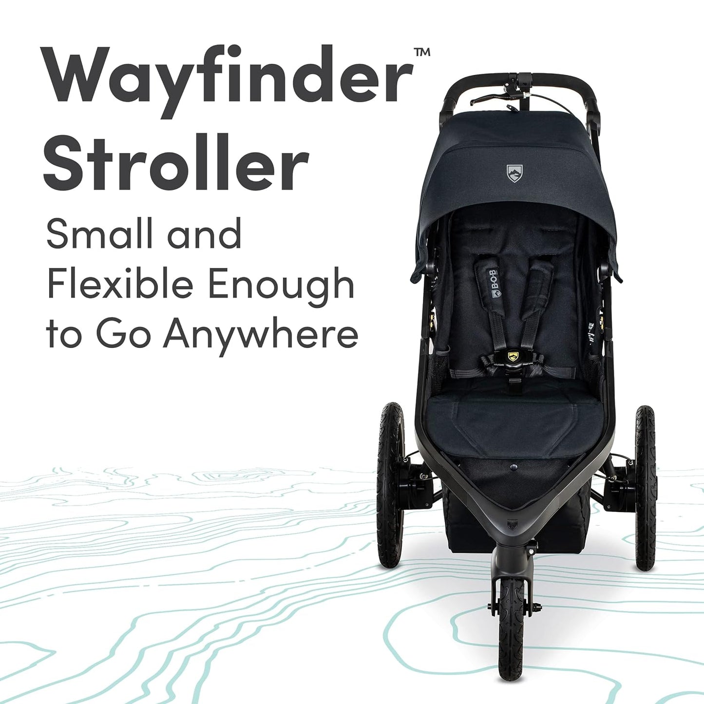 BOB Gear Wayfinder Jogging Stroller with Independent Dual Suspension, Air-Filled Tires, and 75-Pound Weight Capacity, Nightfall