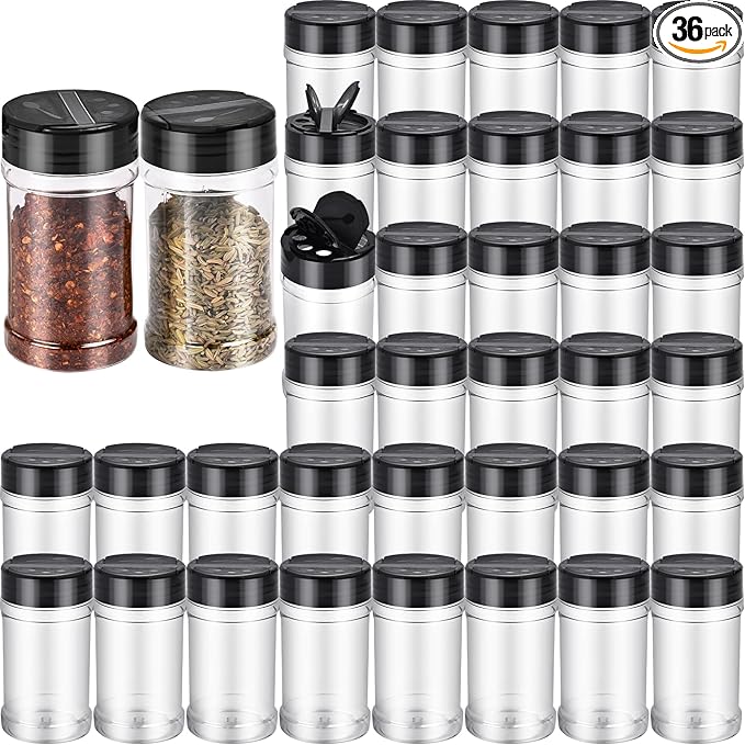 36pcs 5.5oz plastic spice jars by Unknown