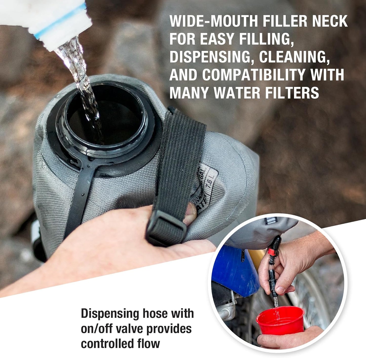 Giant Loop Cactus Canteen Water Reservoir, Foldable and Collapsible Utility Bladder for Drinking Water 1,2,3,5-Gallon (3-Gallon)