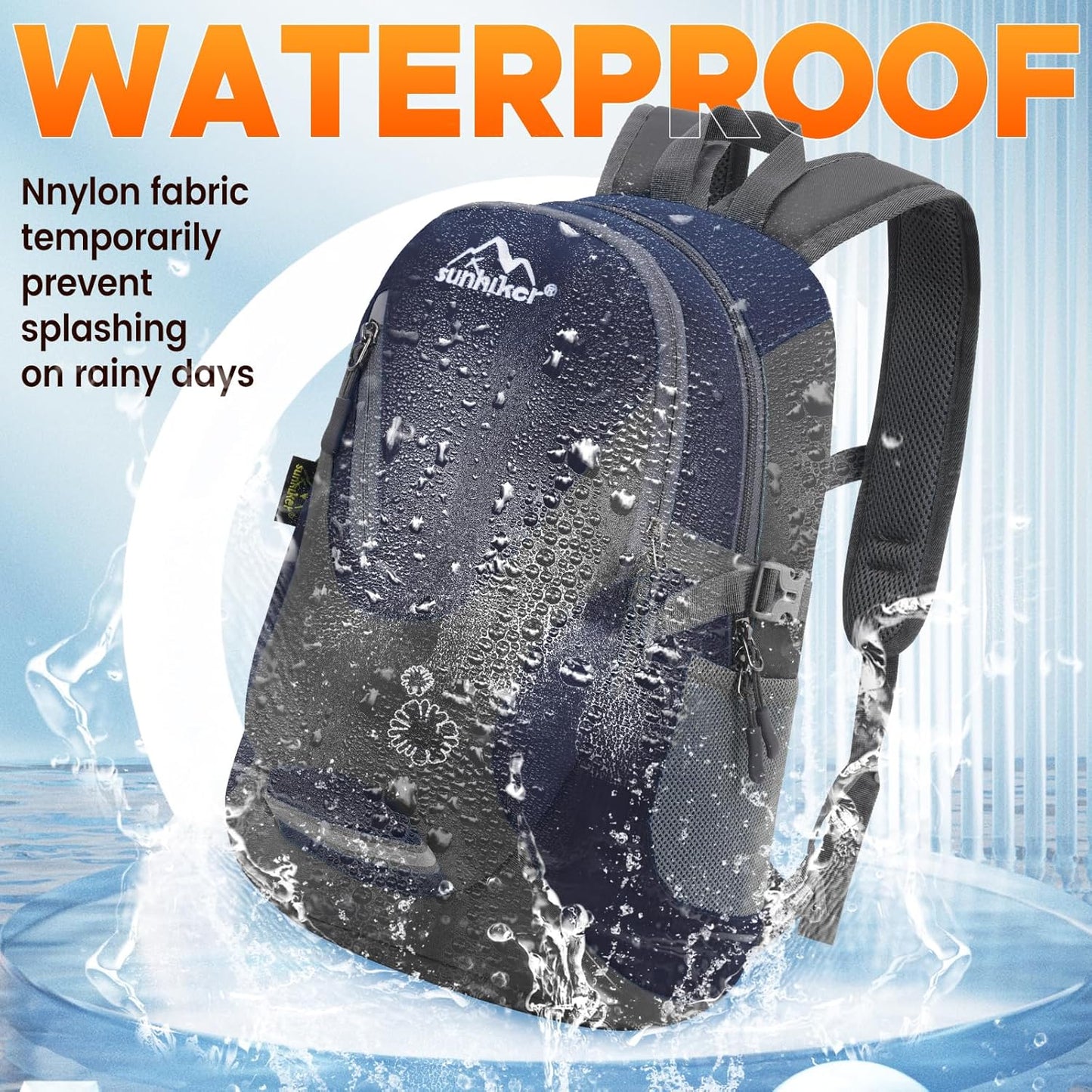 sunhiker Cycling Hiking Backpack Water Resistant Travel Backpack Lightweight SMALL Daypack M0714 (Dark Blue)