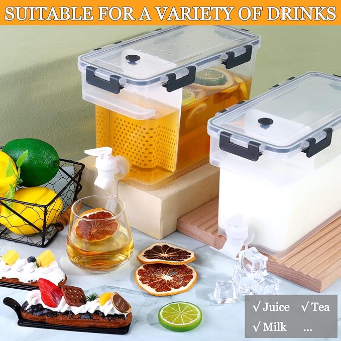 Breroa 3 Pieces 3.5 Liter Clear Beverage Dispenser - Image 6