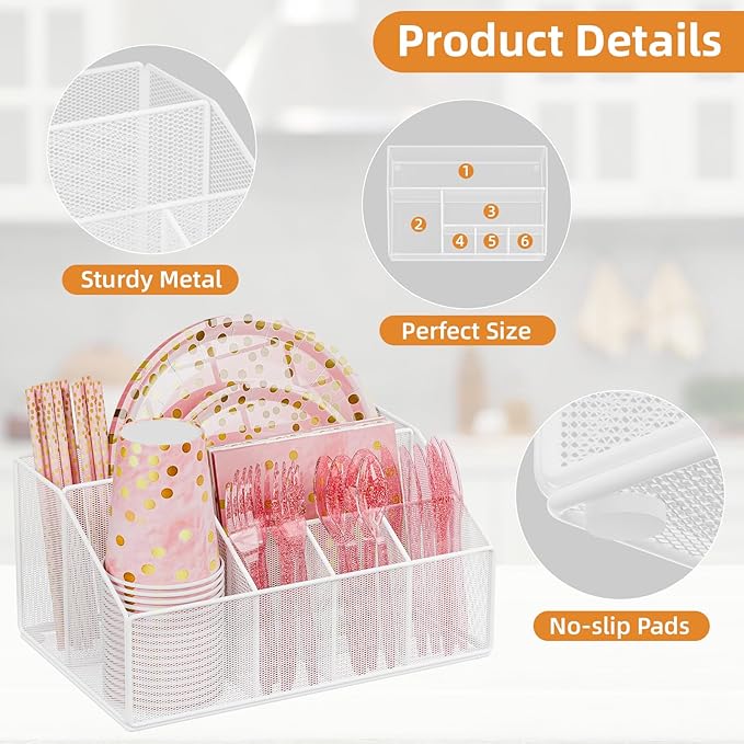 Metal Paper Plate Dispenser Holders, Disposable Paper Plate Utensils Holder - Image 7