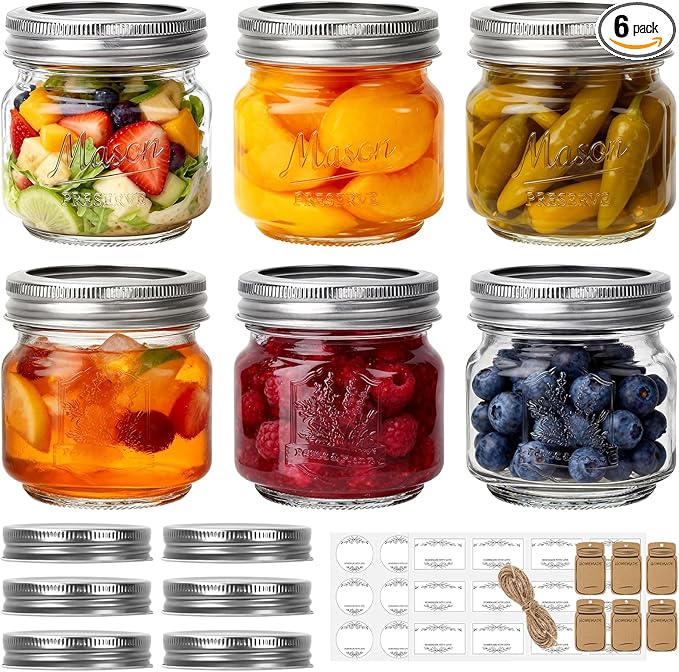 Eathtek 8 oz Glass Mason Jars by Eathtek