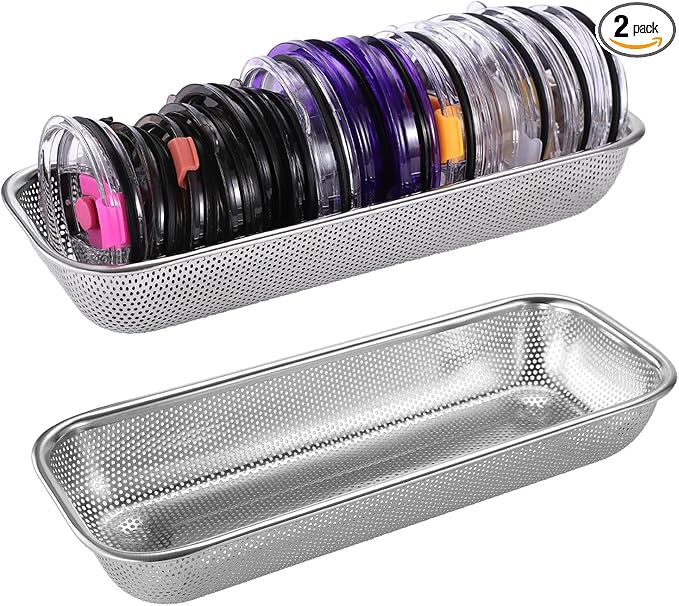2Pack Stainless Steel Tumbler Cup Lid Organizer Inside Cabinet, Mason Jar Lid by YokuMade