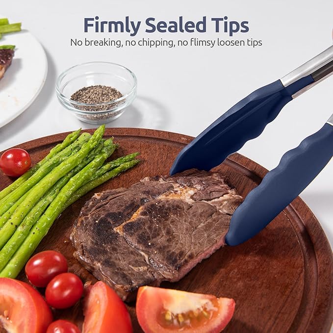 600ºF Heat Resistant Kitchen Tongs: U-Taste 7/9/12 inch Silicone Cooking Tong - Image 9