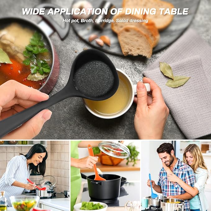 5 Pieces Silicone Ladles for Cooking - Image 4
