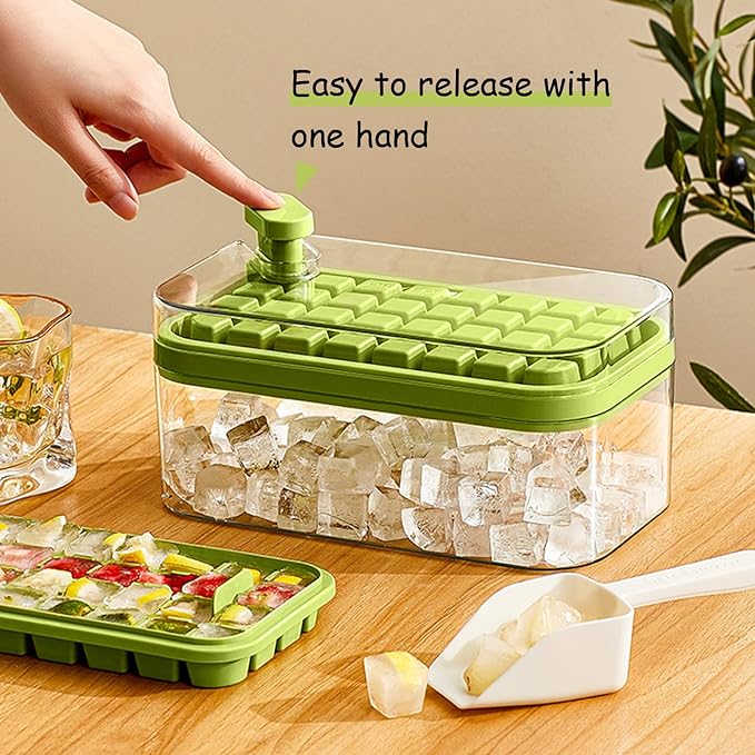 Ice Cube Tray with Lid and Bin, 2 Pack - Image 4