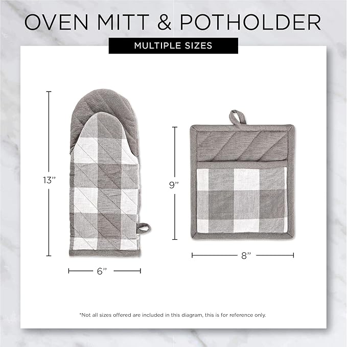 DII Buffalo Check Kitchen Collection, Classic Farmhouse Kitchen Set, Oven Mitt - Image 7