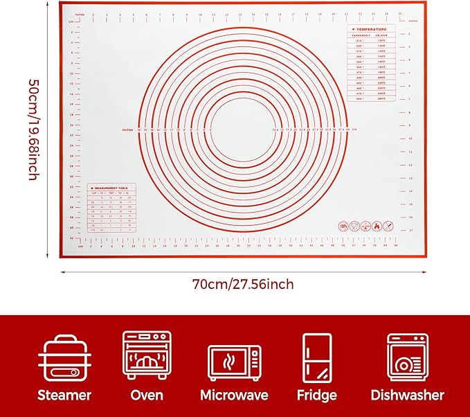 Extra Large Nonstick Silicone Pastry Mat 28x20Inch - Image 3