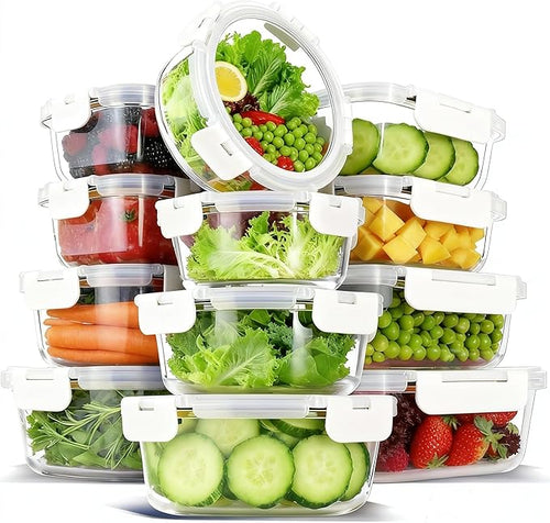 12 Pack Glass Lunch Meal Prep Containers by Bestfull