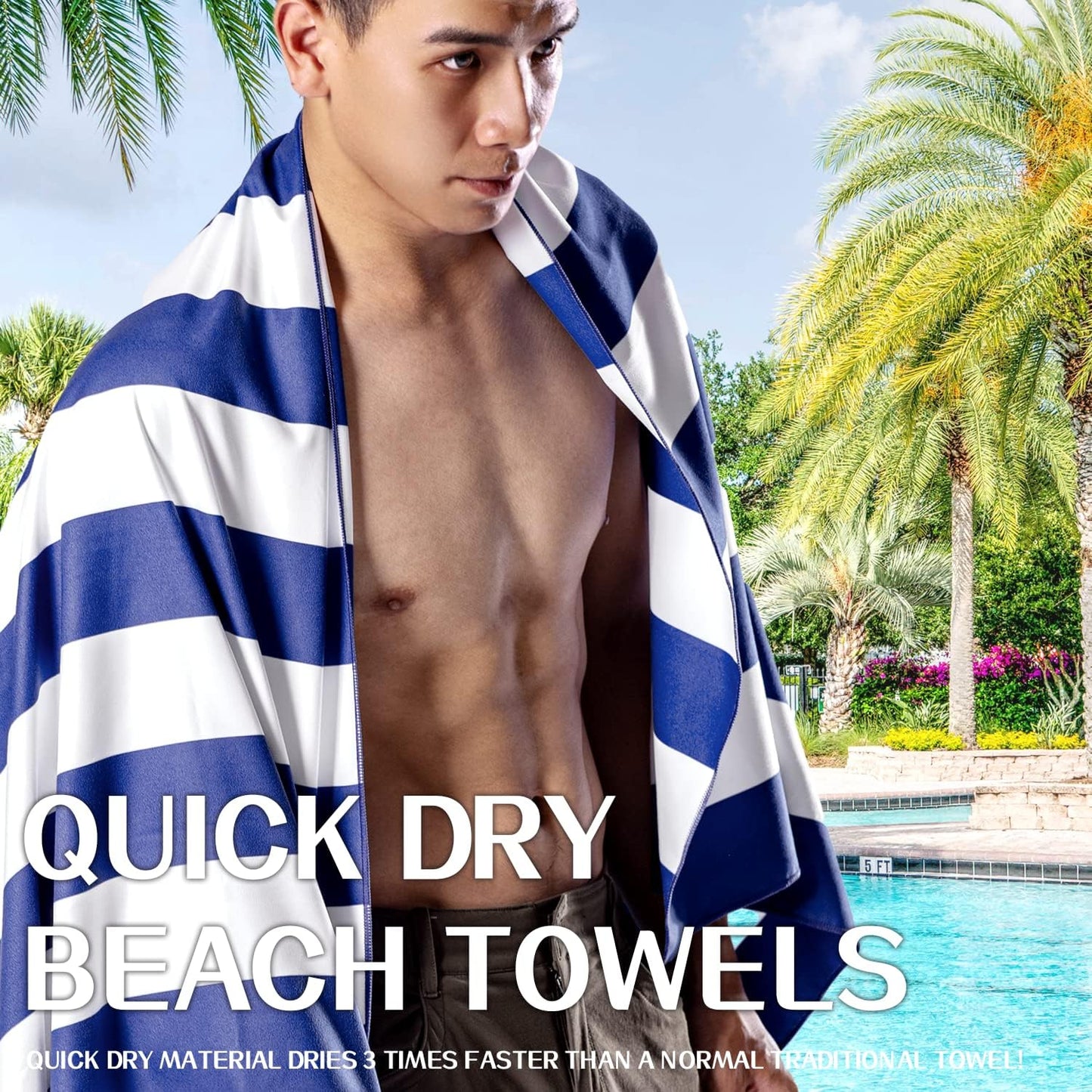 Your Choice Microfiber Quick Dry Sand-Free Beach Towel for Adults & Kids (67x35 Inch, 60x30 Inch) - Oversized, Compact, Lightweight, Absorben