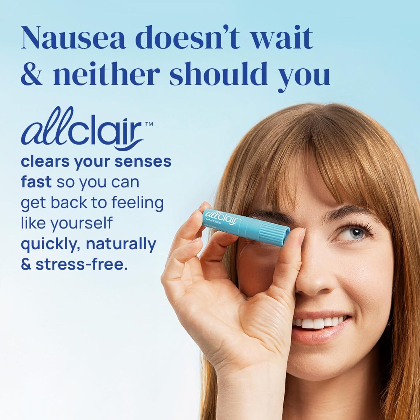Nausea Relief Inhaler - Take Control of Motion Sickness, Morning Sickness, Medication, Stress - Fast, Natural, Drug-Free, Non-Drowsy & Portable Travel Essential - Pack of 2 Inhalers