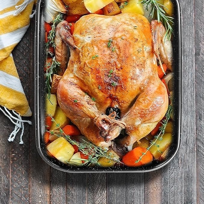 Roasting Pan with Rack, 16 x 11 Inch Rectangular Roasting Pan, 20lb Turkey - Image 5